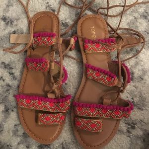 Never worn topshop lace up sandals